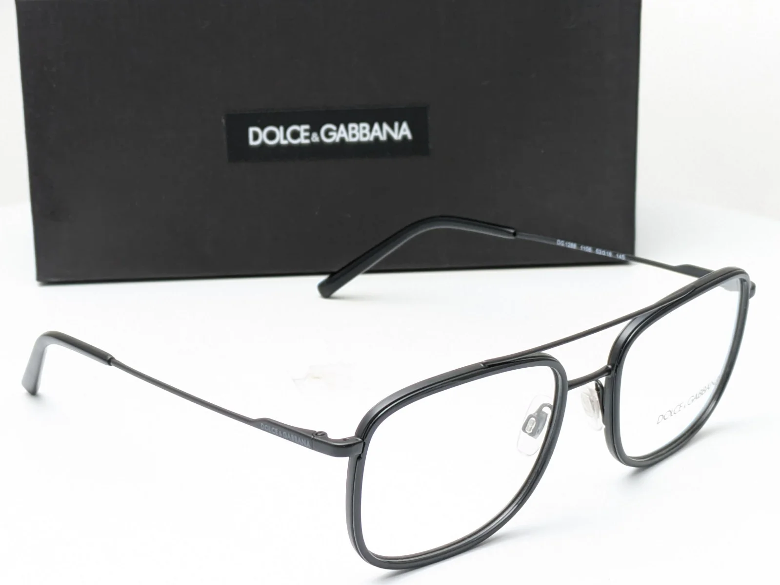 Dolce & Gabbana DG 1288 1106 Aviator Matte Black Men Eyeglasses Frames 53-18-145 4